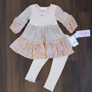 Bonnie Baby Ribbed Knit Set- Cream